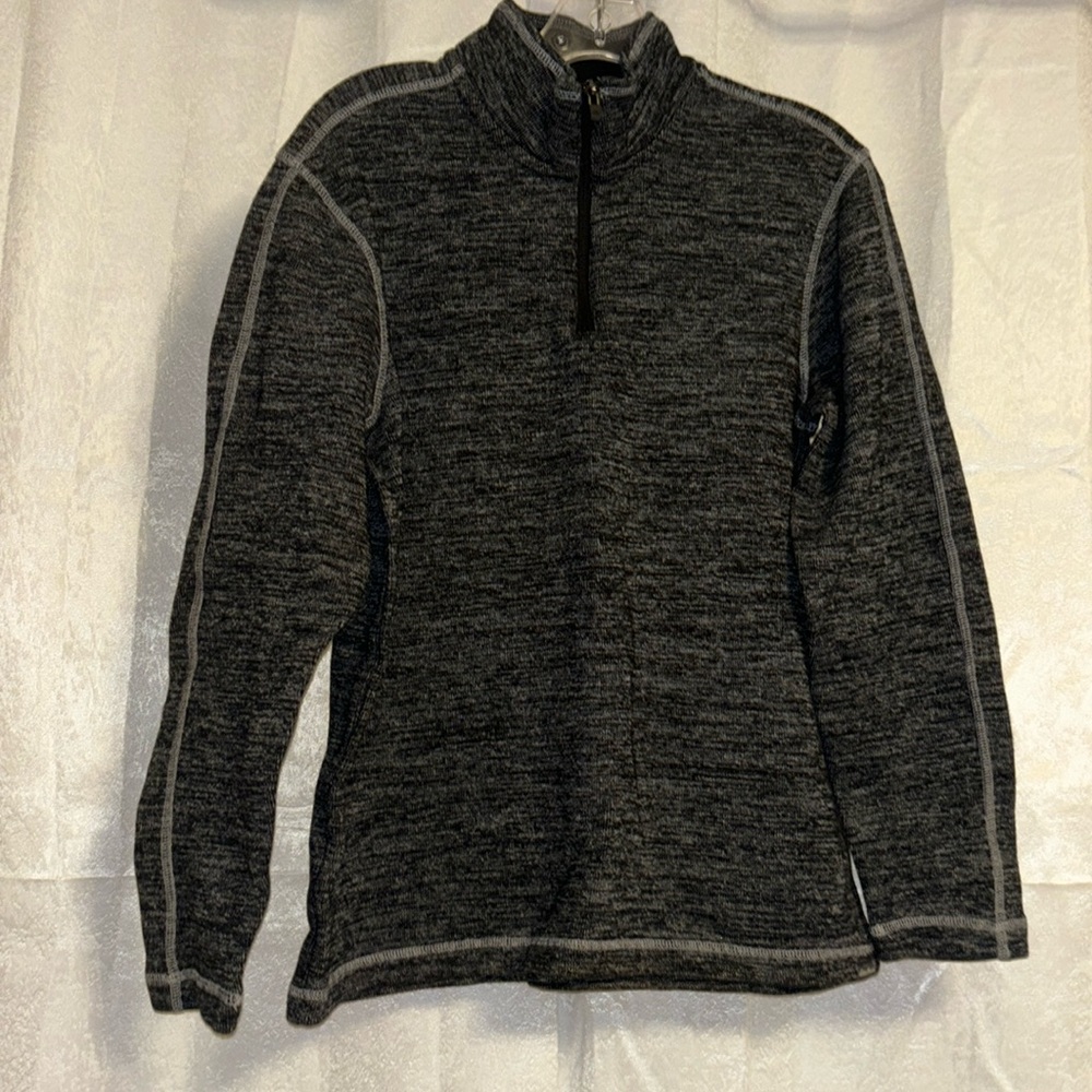 Eddie Bauer Men’s Charcoal Grey Quarter Zip Thick Pullover Size Medium